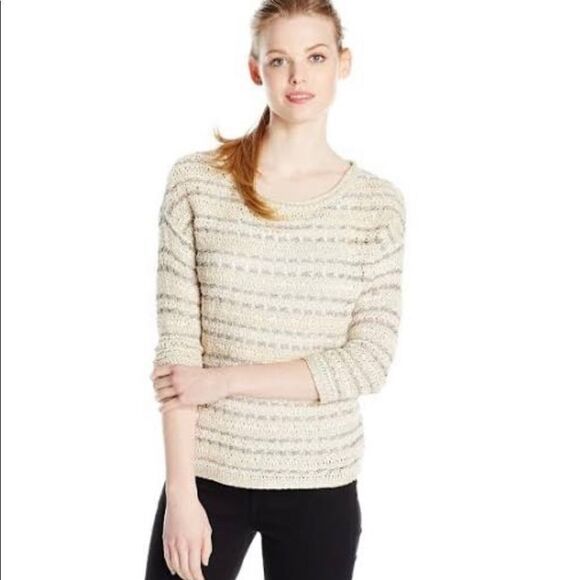 Lucky Brand Metallic Striped Pullover Sweater - Picture 1 of 8